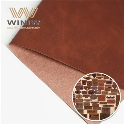 Teg Beg Kulit Buatan Kebolehsuaian Kuat Bahan PU Untuk Label